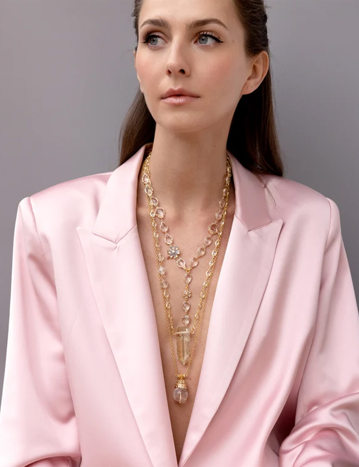 Katerina Psoma Cupola Pendant Necklace with Carved Quartz - Image 3