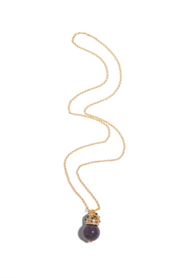 Katerina Psoma Cupola Pendant Necklace with Grey Agate
