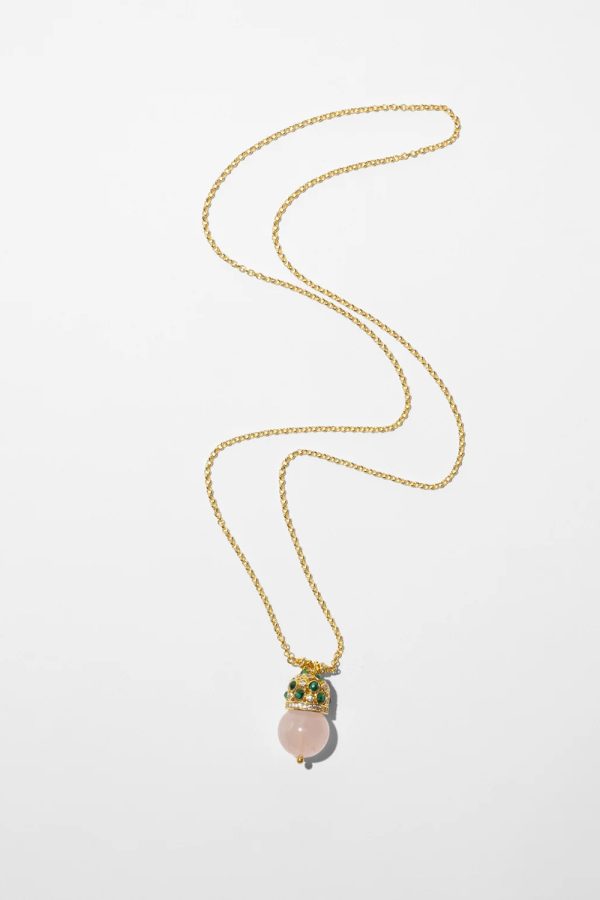 Katerina Psoma Cupola Pendant Necklace with Rose Quartz