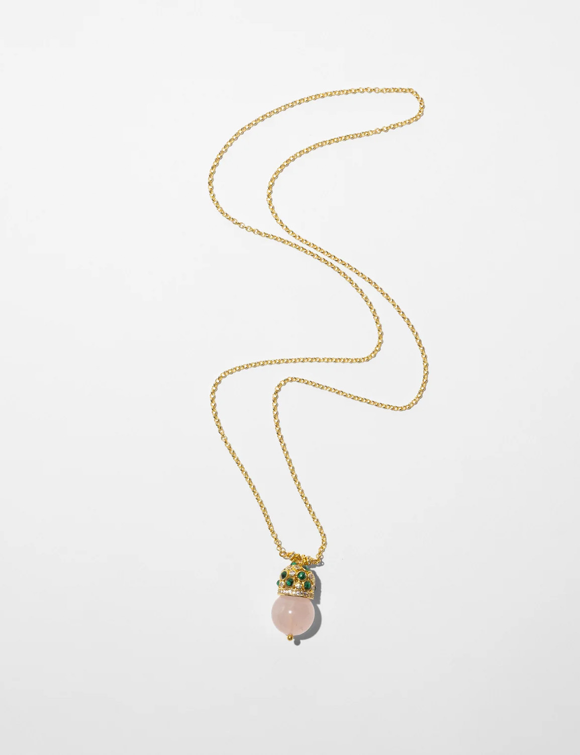 Katerina Psoma Cupola Pendant Necklace with Rose Quartz