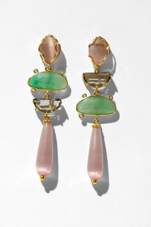 Katerina Psoma Eleanor Green Agate Drop Earrings