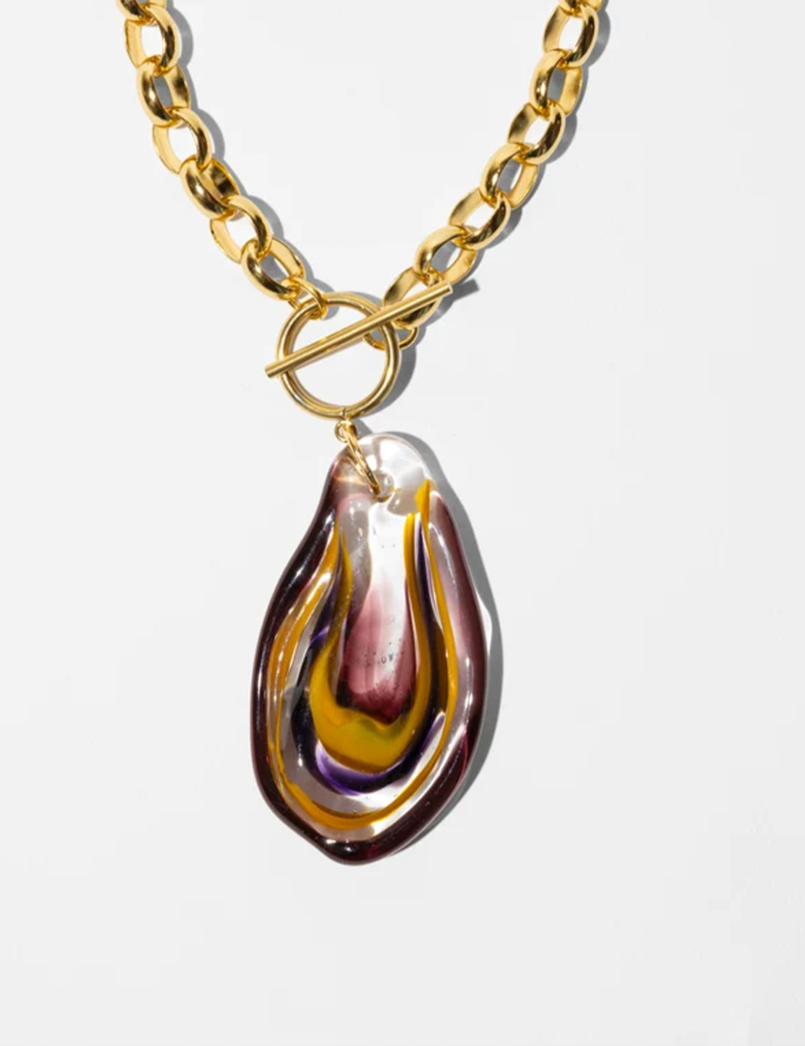 Katerina Psoma Plume Amber Murano Chain Necklace - Image 2