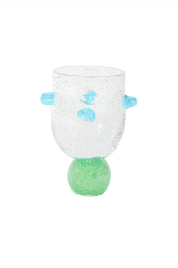 Laetitia Rouget Ana Glass Tumbler Green and Turquoise