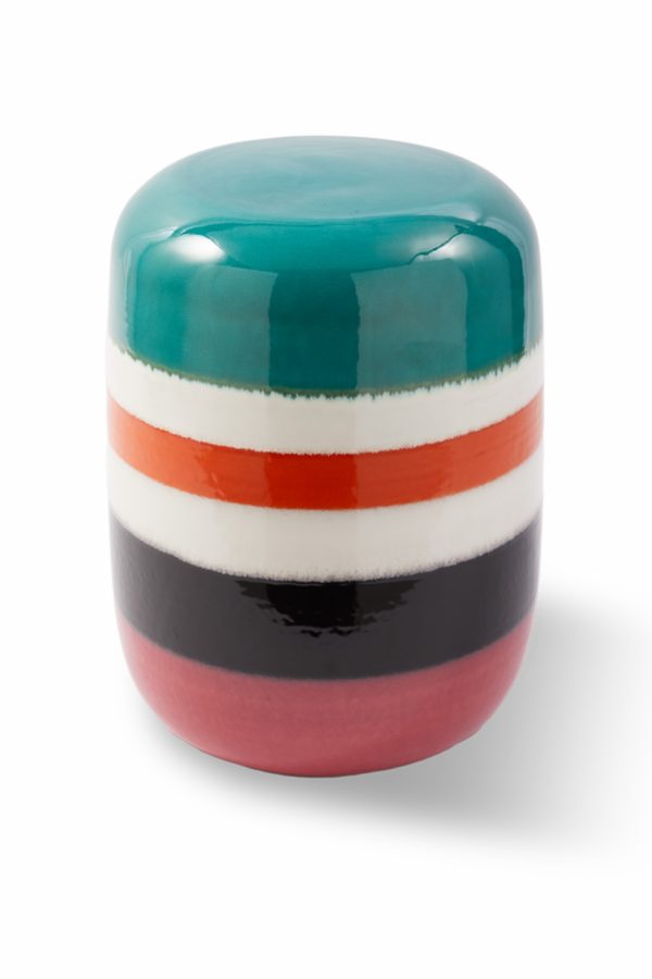 Side Table Striped Pill Green