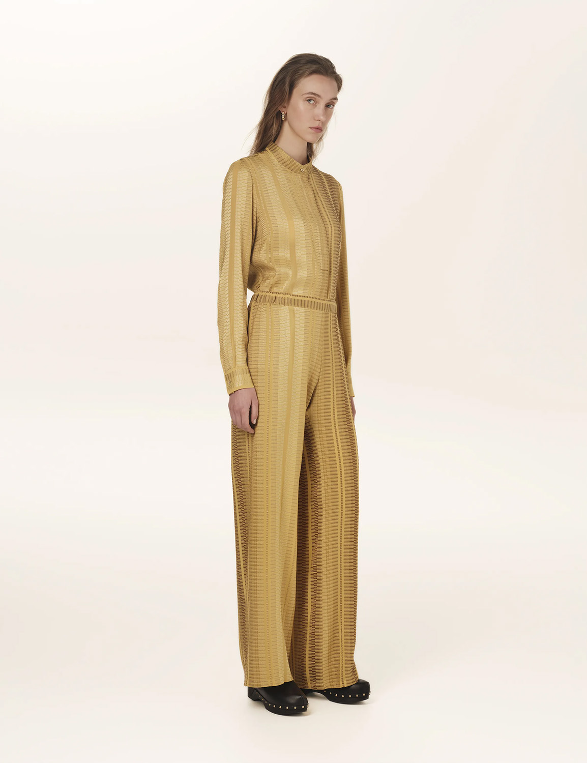 ZEUS+DION Alcestes Signature silk trousers Gold Yellow - Image 2