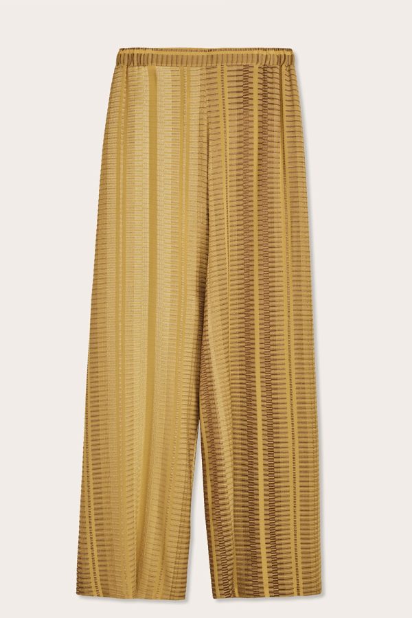 ZEUS+DION Alcestes Signature silk trousers Gold Yellow