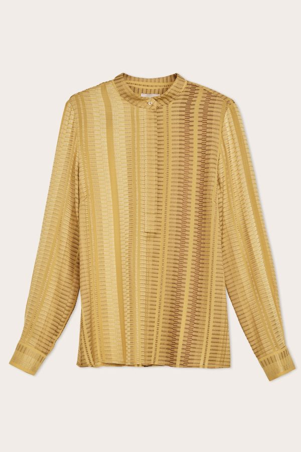 ZEUS+DION Hera Silk signature blouse Gold Yellow