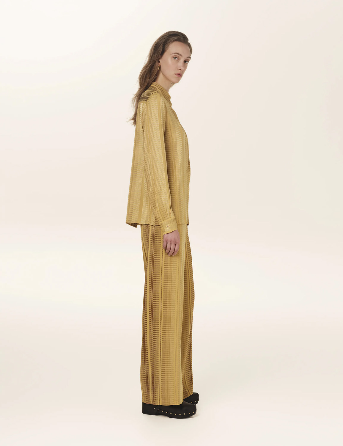 ZEUS+DION Hera Silk signature blouse Gold Yellow - Image 3